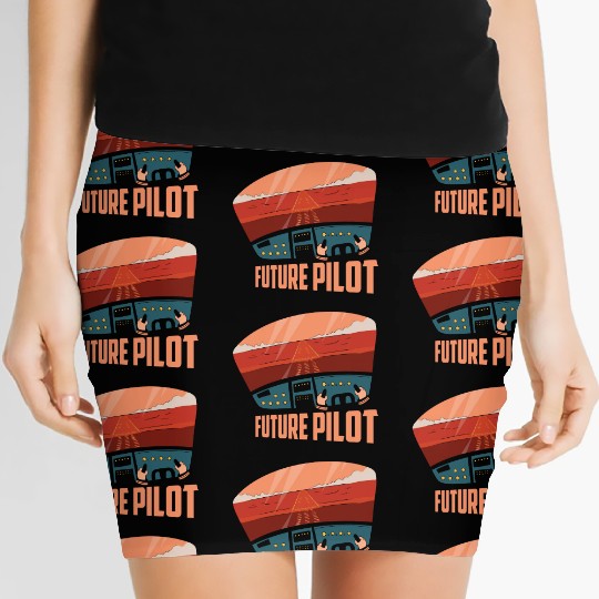 Future Pilot Airline Fly Aviation Women's Mini Skirts