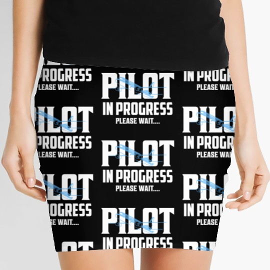 Pilot In Progress Please Wait.... Aviation Airline Women's Mini Skirts