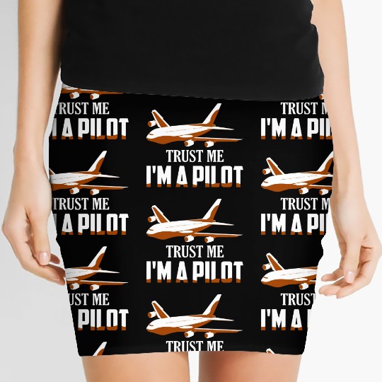 Trust Me I'm A Pilot Airline Fly Aviation Women's Mini Skirts