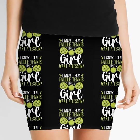 Paddle Tennis Player Match Play like a Girl Women's Mini Skirts