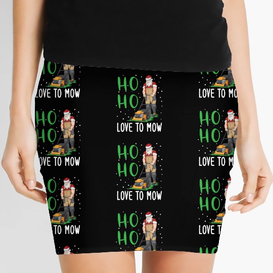 Ho Ho I Love To Mow Lawn Santa Claus Gift Women's Mini Skirts