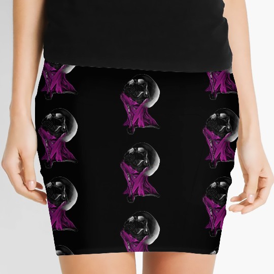 Synthwave Skull Women's Mini Skirts