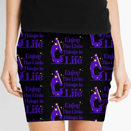 funny microscope, microbiologists biology nerd Women's Mini Skirts