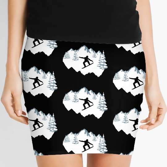 Snowboarding, snowboarder Women's Mini Skirts