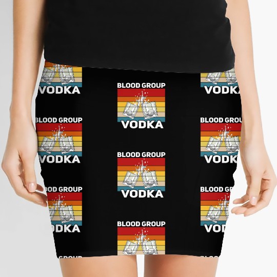 Funny vodka alcohol saying motif Women's Mini Skirts