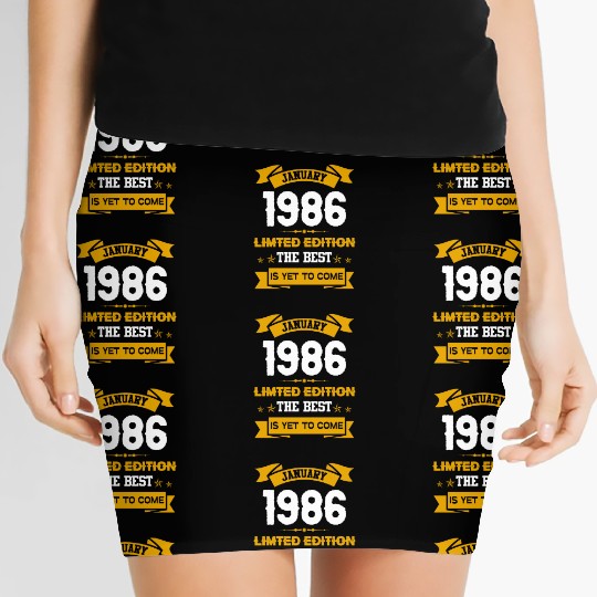 January 1986 Birthday Surprise Women's Mini Skirts