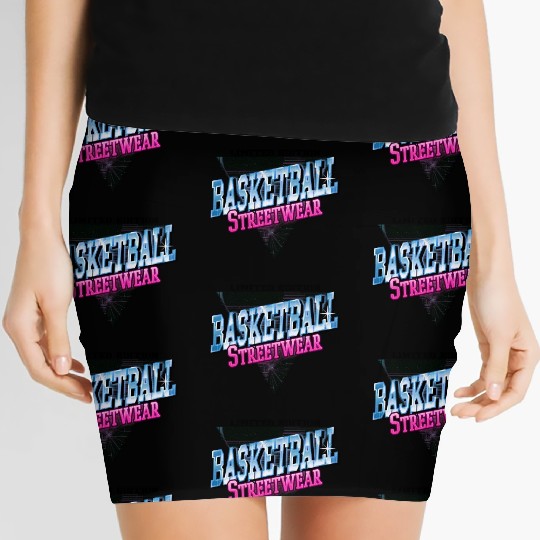 Basketball Sports Font Vintage Retro Streetwear Women's Mini Skirts