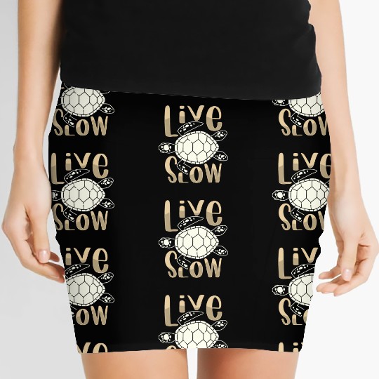 Relax and Live Slow Sea Turtle Beachy Vacation Women's Mini Skirts