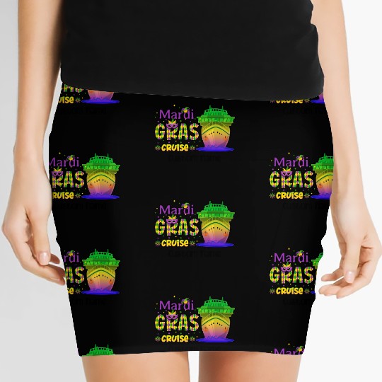 Mardi Gras Cruise Mardi Gras Carnival Trip Funny Women's Mini Skirts