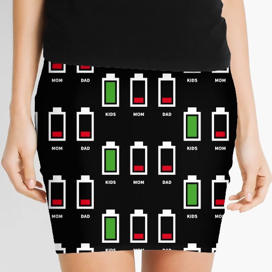 Father Mother Akku Empty Women's Mini Skirts Funny Family Geek