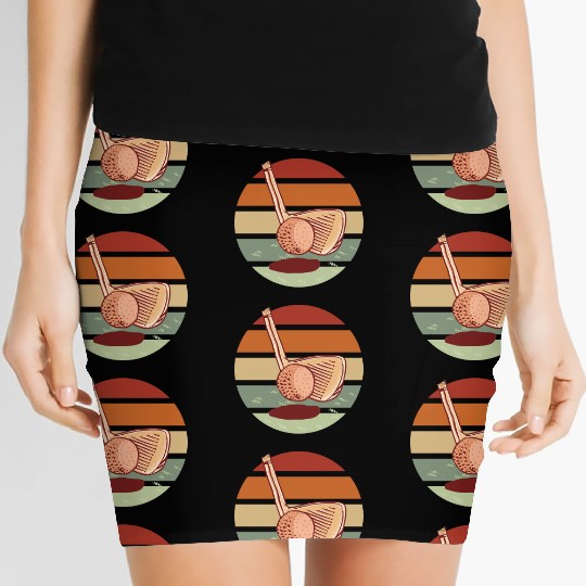Retro sunset golf Women's Mini Skirts