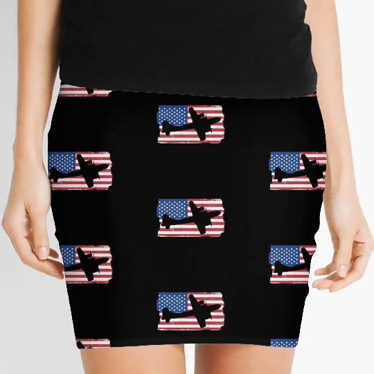 B-29 Superfortress WWII Airplane American Flag B29 Women's Mini Skirts
