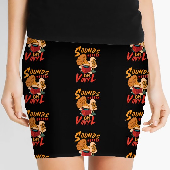 Vinyl Records LP Collector Record Lover Audiophile Women's Mini Skirts
