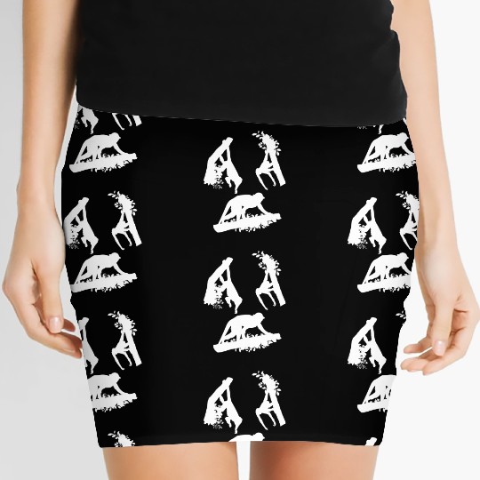 Chimpanzee Orangutan Monkey Flowers Monkeys Women's Mini Skirts