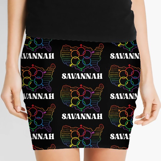Savannah Pride Month Pride Flag LGBT Community LGB Women's Mini Skirts
