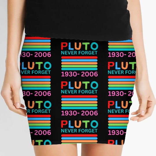 Pluto Never Forget Retro Space Science Pluto Women's Mini Skirts