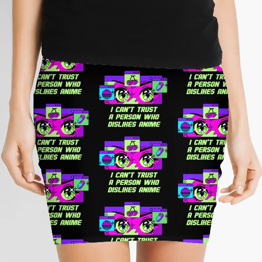 A Person Who Dislikes Anime Funny Japanese Humor J Women's Mini Skirts