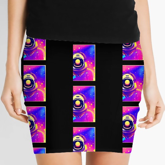 Astronaut neon colors Women's Mini Skirts
