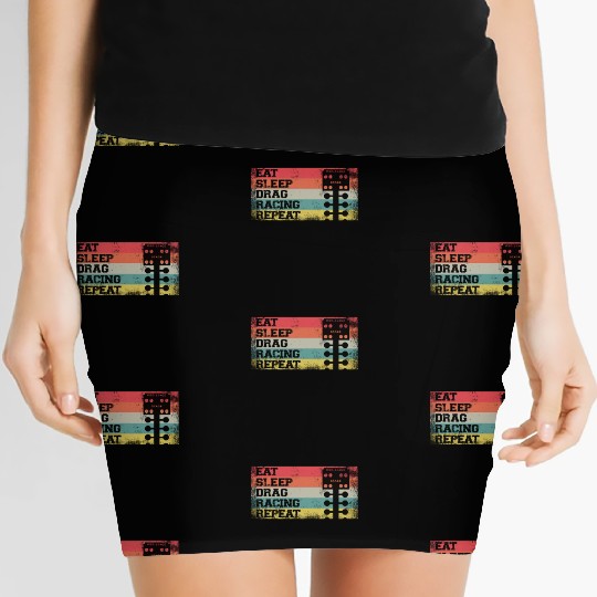 Drag Racing Race Car Retro Vintage Women's Mini Skirts
