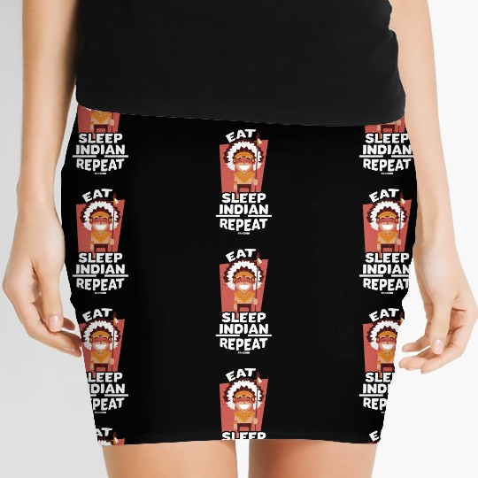 Eat Sleep Indian Repeat Native American People Women's Mini Skirts