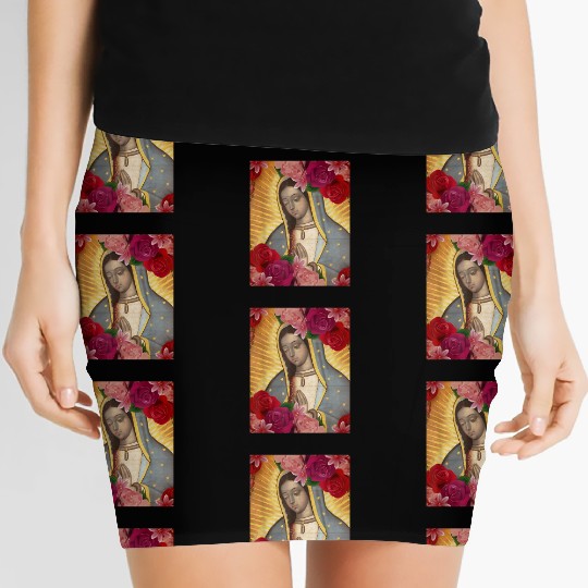 Our Lady of Guadalupe Rose Mexican Catholic Juan D Women's Mini Skirts