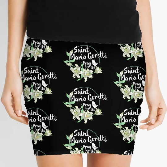 St. Maria Goretti Purity Catholic Saints Lily Symb Women's Mini Skirts