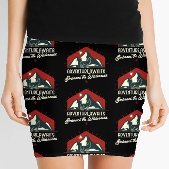Adventure Awaits, Embrace the Wilderness Women's Mini Skirts