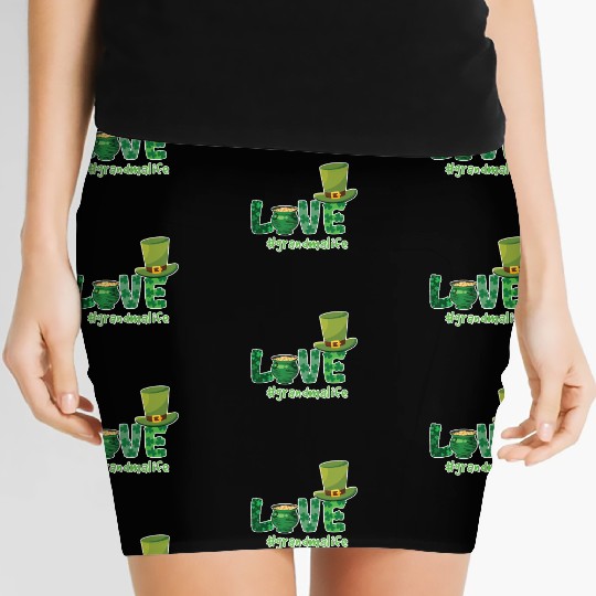 Shamrock Love Grandma Saint Patrick Day Women's Mini Skirts