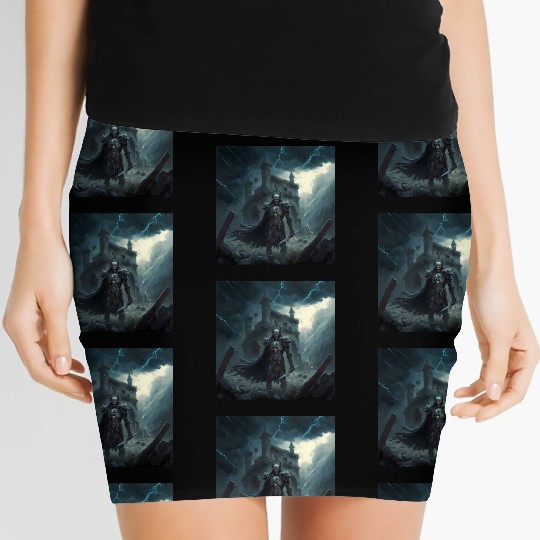 Death Knight in Thunderstorm Women's Mini Skirts