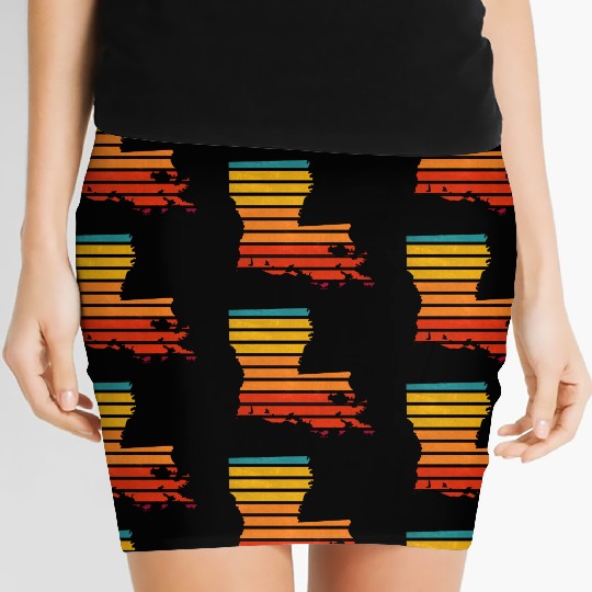 Louisiana sticker retro Women's Mini Skirts