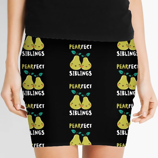 Siblings Pear Fruit Big Brother Sister Goals Women's Mini Skirts
