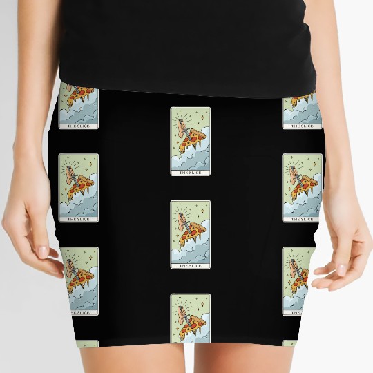 Pizza Tarot Card "The Slice" for a Tarot Reader Women's Mini Skirts