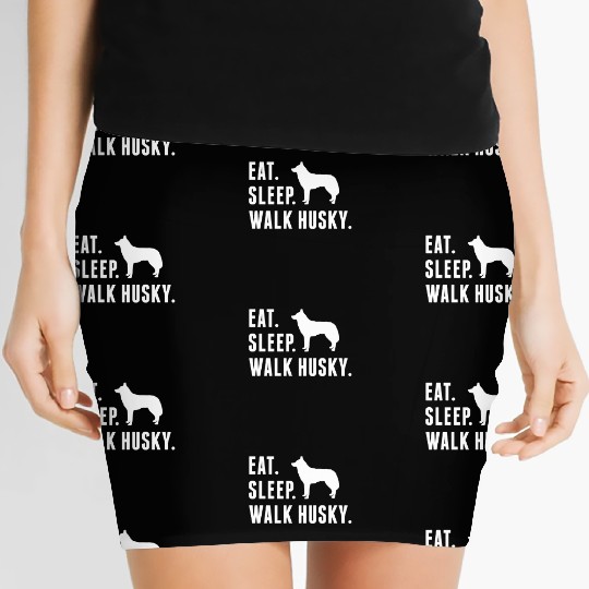 Eat Sleep Walk Husky Women's Mini Skirts