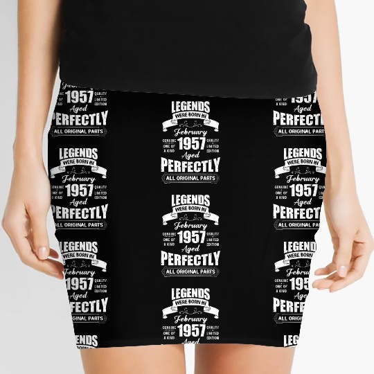 Legends Were Born In February 1957 Birthday Women's Mini Skirts