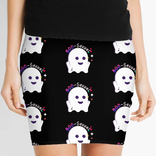 Boo Sexual Cute Bi Ghost LGBT Bisexual Pride Funny Women's Mini Skirts