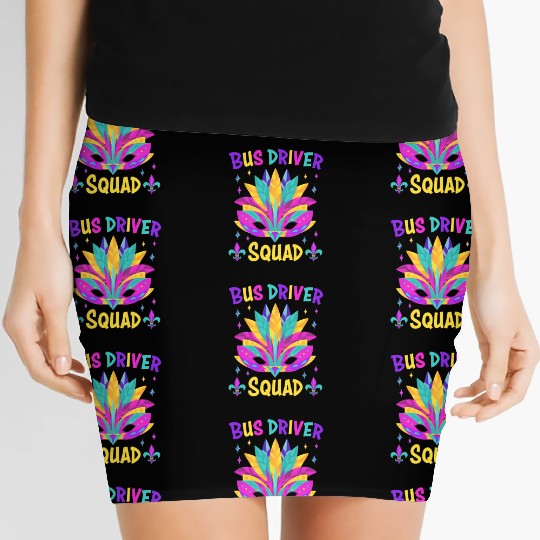 Bus Driver Squad Mardi Gras Costume Women's Mini Skirts