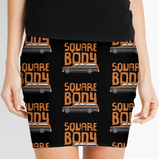 square Burnt Orange Women's Mini Skirts