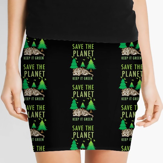 Save The Planet Keep It Green Women's Mini Skirts