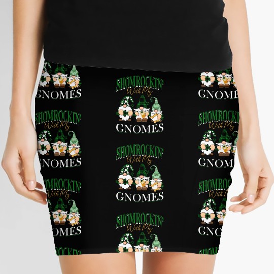 Shamrockin' With My Gnomes St. Patrick's Day Vibes Women's Mini Skirts