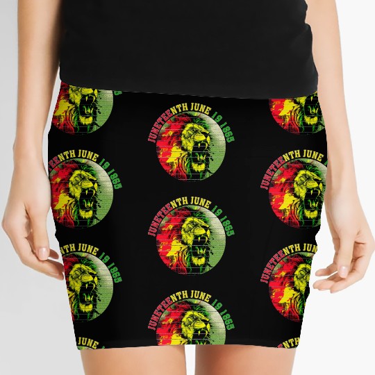 Juneteenth lion Black Pride African American Women's Mini Skirts
