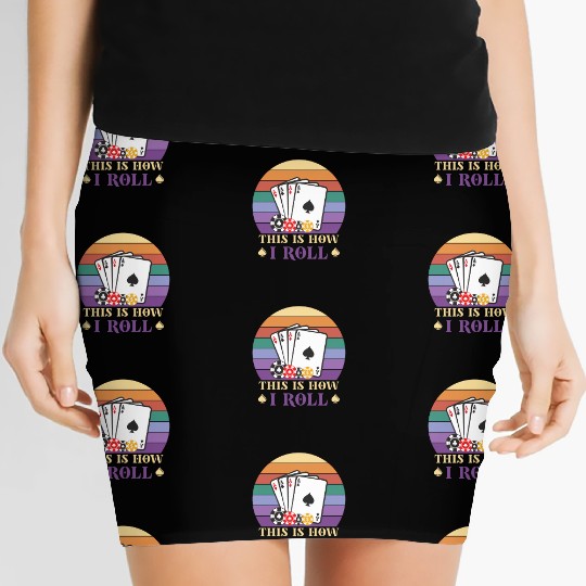 Poker Casino Poker Player Gambling Roulette Gift Women's Mini Skirts