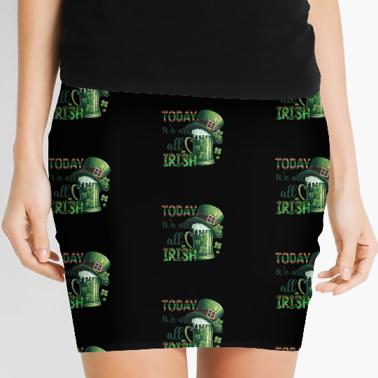 Mens St Patricks Day All Irish Green Shamrock Women's Mini Skirts