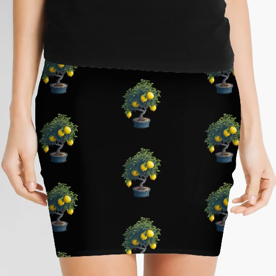 Lemon Bonsai Tree Women's Mini Skirts