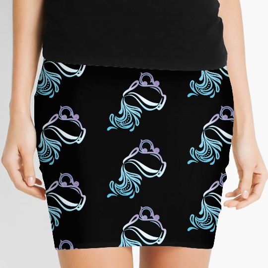 Aquarius Zodiac Air Sign Water Bearer Logo Women's Mini Skirts