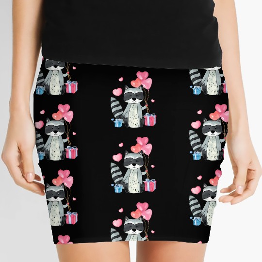 Raccoon Valentine Gift Raccoon Owner Trash Panda Women's Mini Skirts