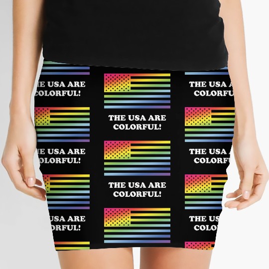 The USA Are Colorful! (Stars And Stripes) Women's Mini Skirts