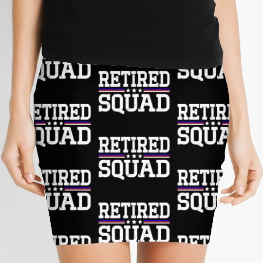 Retirement Patriotic US Flag Retired Squad Women's Mini Skirts