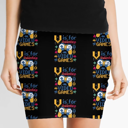 V is for video games - Funny Gamer Women's Mini Skirts