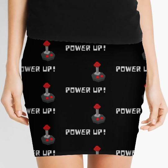 POWER UP! Unisex GYM and Gaming design Women's Mini Skirts