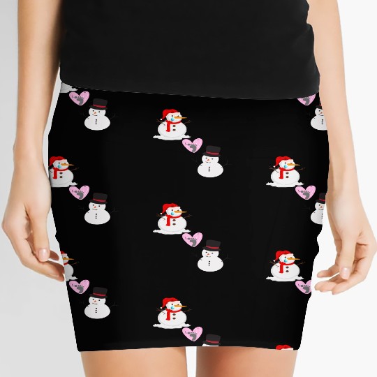 The Snowmen's Winter Love Song Women's Mini Skirts